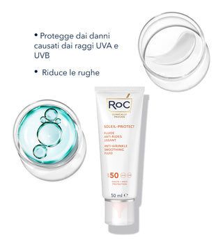 SOLEIL PROTECT Fluido Viso Levigante Anti Rughe SPF50+