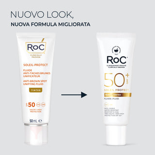 SOLEIL PROTECT Fluido Solare Viso SPF 50 idratante Colorato